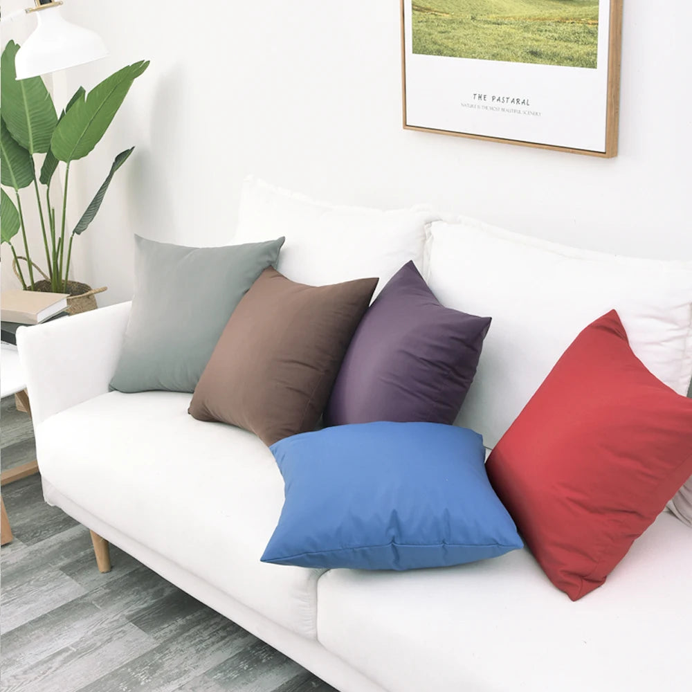 Housse de coussin rouge imperméable pour salon de jardin