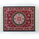 tapis souris caoutchouc anti dérapant ornements floraux rouge jaune bleu noir blanc franges