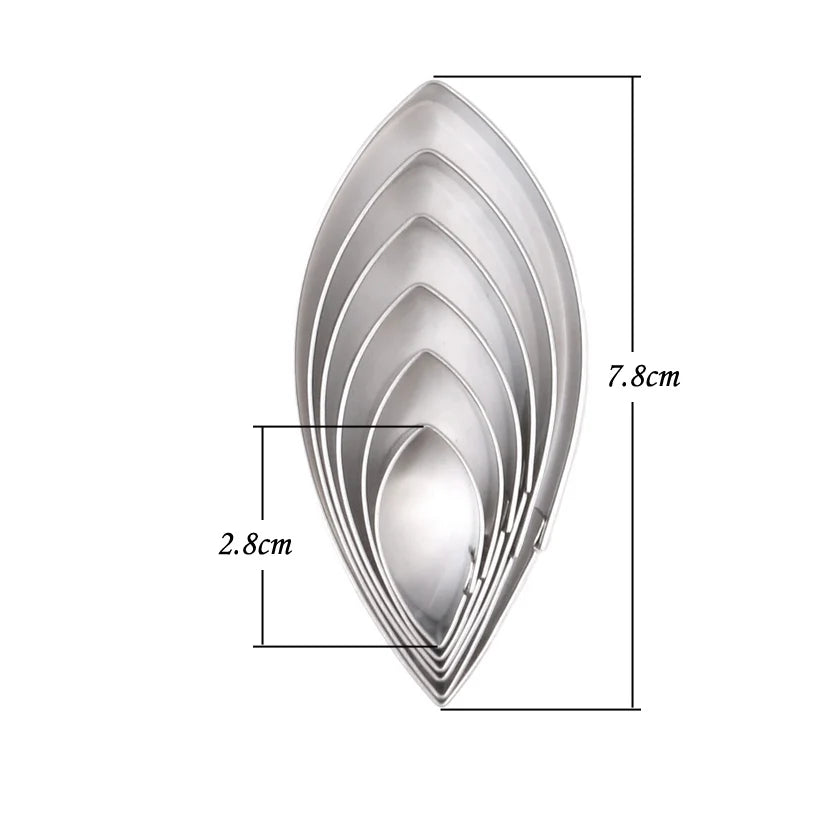 outils décoration gâteaux moules acier inoxydable forme pétale texturée ensemble pièces floral argenté