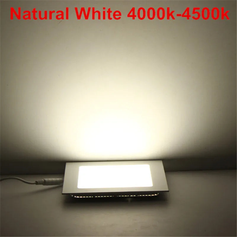 panneau led carré blanc mat moderne clips adaptateur led 3w 6w 9w 12w 15w