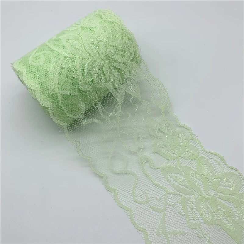 ruban dentelle brodé yards largeur 80mm polyester motifs floraux classique noir rouge vert bleu
