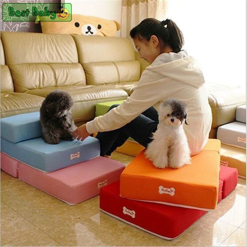 escalier pliable chien petit chat tapis maille tissu marches animaux domestiques confort moderne