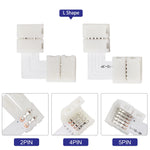 connecteurs cable led blanc plat moderne adhésif 2pin 3pin 4pin 5pin forme pieces