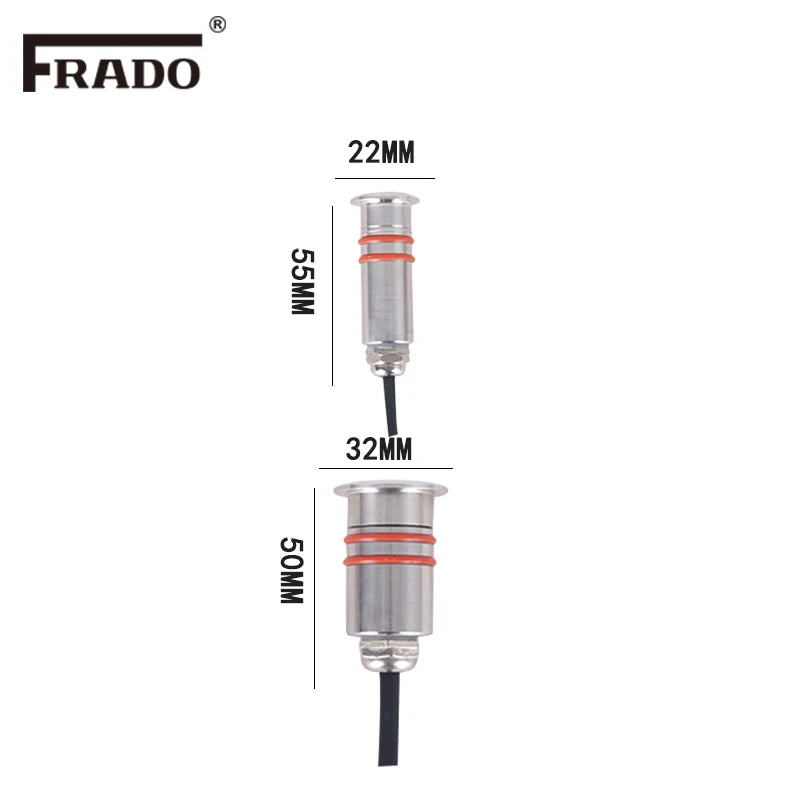 lumière led extérieure ip67 12v argentée rouge moderne 22mm 32mm