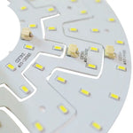 plaque led annulaire blanc moderne vis fixation 12w 18w 24w 270mm opalescent salon