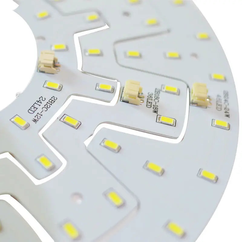 plaque led annulaire blanc moderne vis fixation 12w 18w 24w 270mm opalescent salon