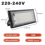projecteur led industriel ip65 mural 50w blanc 6500k aluminium extérieur