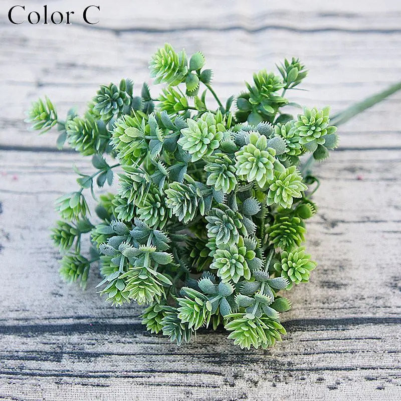 bouquet fleurs artificielles succulentes plastique vert violet orange marron bleu naturel intérieur decoration