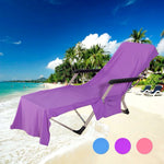 serviette plage polyester bleu violet rose uni décontracté chaise longue sac transport plage vacances