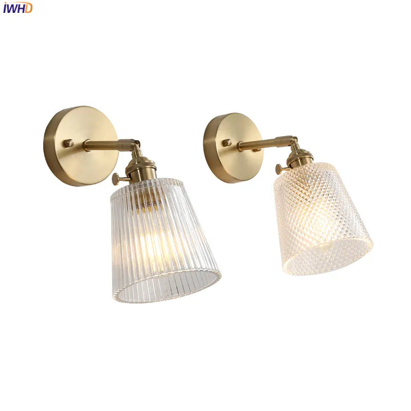 applique murale or transparent moderne vintage vis striée led chambre