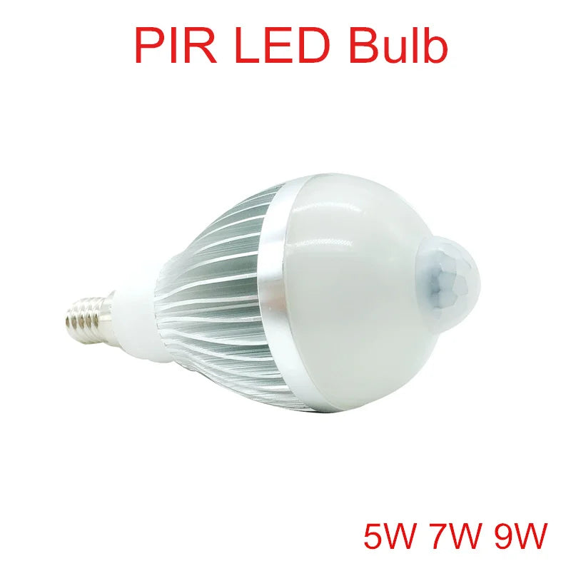Ampoule LED PIR E14 5W 7W 9W blanc chaud froid rayures moderne extérieure détecteur