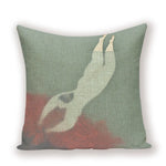 coussin decoratif abstrait bleu clair beige contemporain maison voiture 45x45cm imprimé numérique