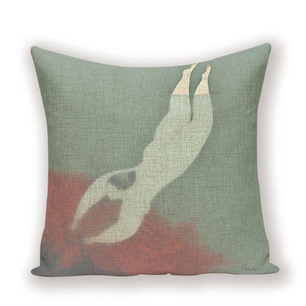 coussin decoratif abstrait bleu clair beige contemporain maison voiture 45x45cm imprimé numérique