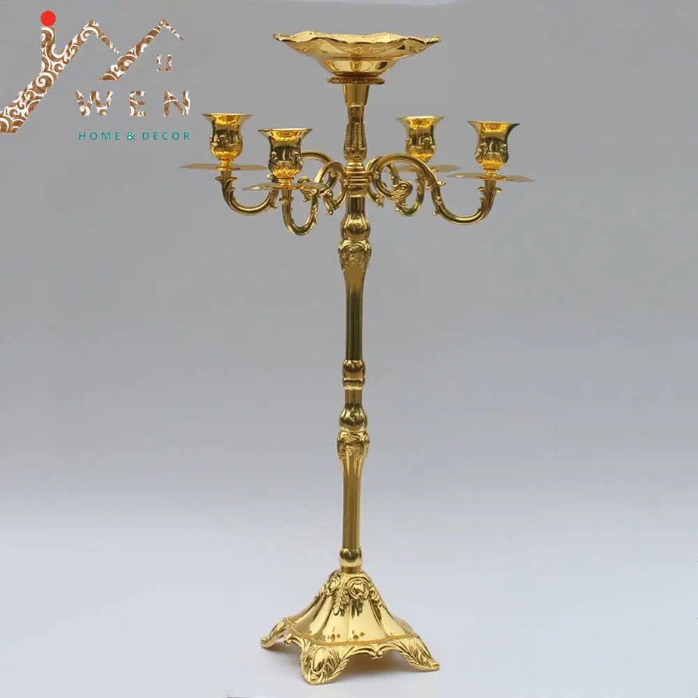 bougeoirs argent or chandeliers classiques mariage fêtes décoration élégante sculptée haute qualité