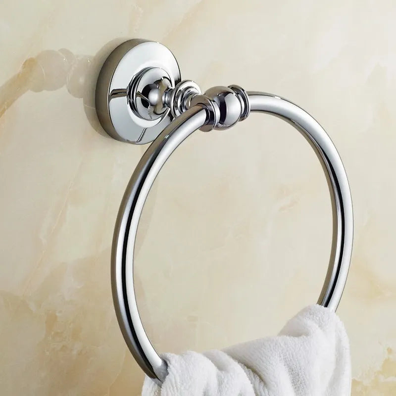 accessoires salle bain chrome métal finition laiton ensemble quincaillerie classique vis