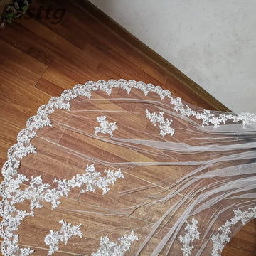 voile mariée blanc broderie florale clips métalliques classique translucide accessoire mariage femme longueur variable