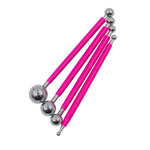 outils pâte fleur forme boule métallique pointues couleurs bleu rose vert violet modernes