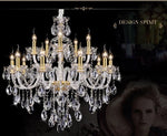 lustre cristal doré transparent classique brillance moderne ampoules semi encastrée