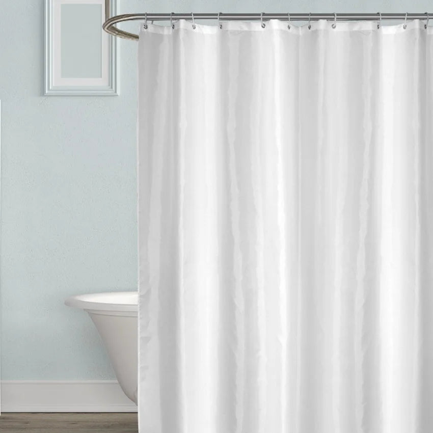 rideau douche blanc moderne imperméable épais 12 crochets toile polyester uni