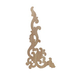 applique murale bois sculpté fleurs volutes baroque décoration murale moderne 20x10cm