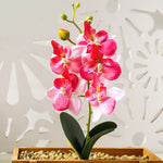 décoration intérieure orchidée artificielle violette blanche rose pot bois festive chambre