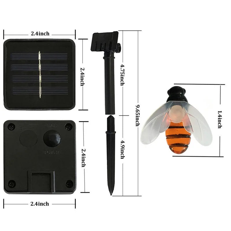 guirlande lumineuse abeilles solaire extérieure moderne ornement vacances orange noire led 10mètres