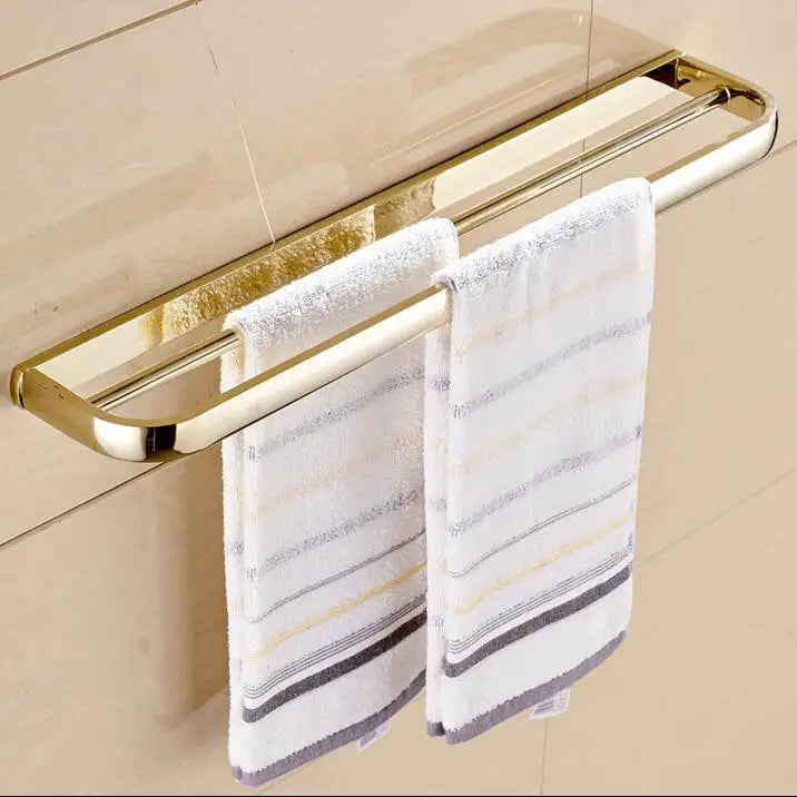 accessoires salle bain doré moderne porte serviettes porte savon porte gobelet