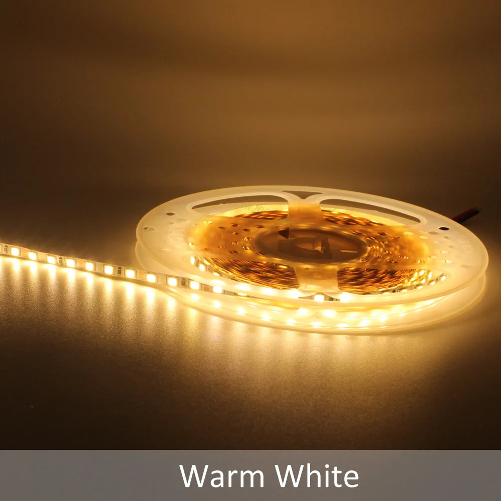 ruban led flexible 5m blanc chaud froid 120leds/m adhésif modernes 4mm 8mm pcb