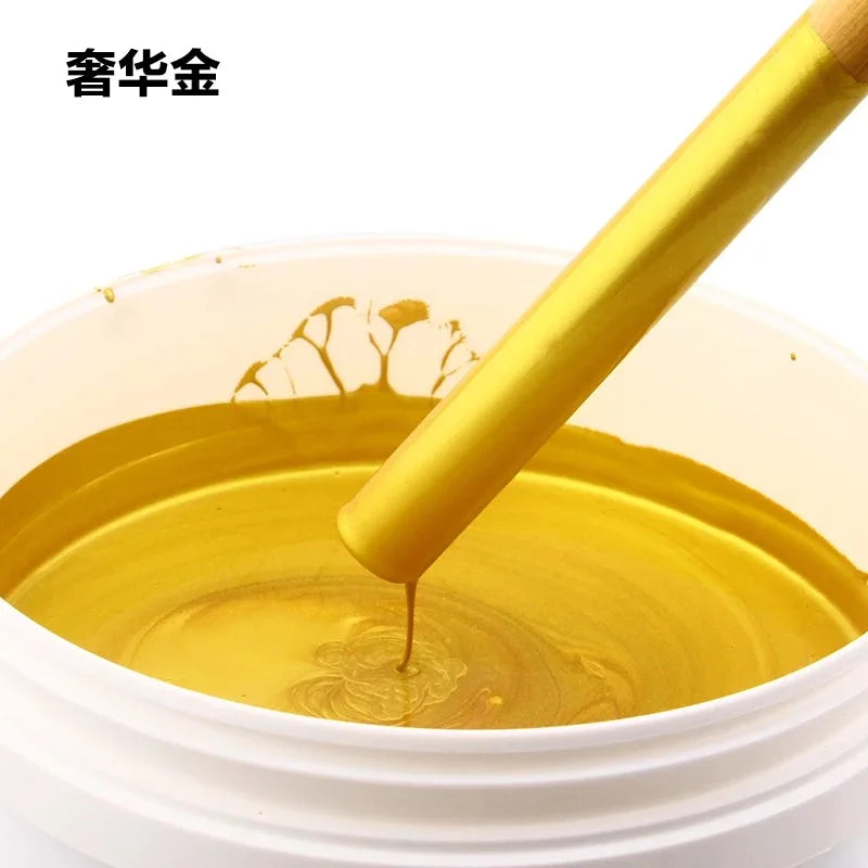 peinture effet métallique dorée bois métal pinceau cuvette haute opacité