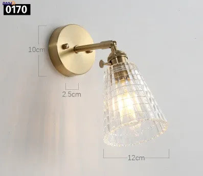 applique murale or transparent moderne vintage vis striée led chambre