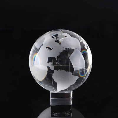 Boule en cristal motif football décoration bureau