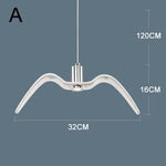 suspension lumineuse moderne oiseau stylisé noir blanc câbles opacité chambre salon