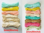 fil coton texturé rayé rouge blanc jaune bleu rose vert clair 1mm 15mm 2mm