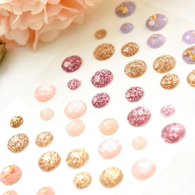 glitter modernes rose doré violet adhésives scrapbooking artisanal decoration elégantes