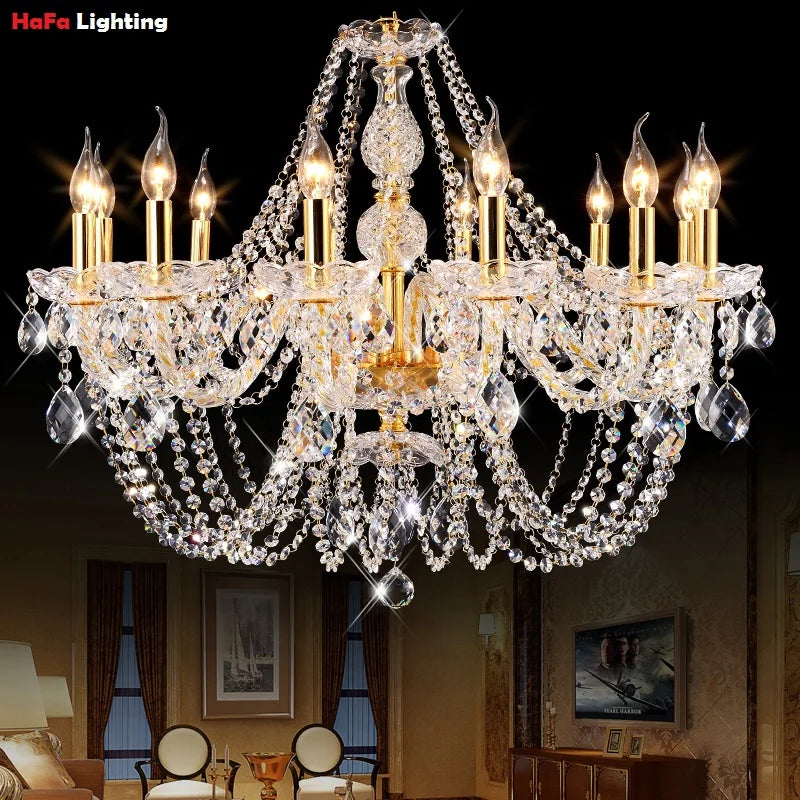 lustre or transparent cristal strass classique led éclairage semi encastré art déco