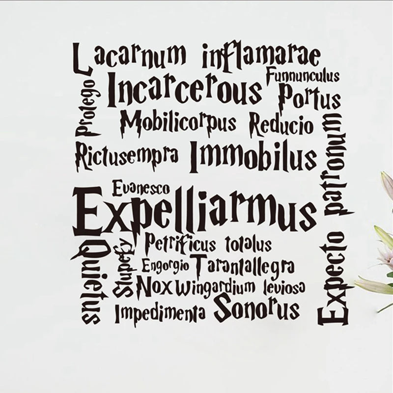 autocollant mural harry potter citation enfant chambre décoration film noir adhésif vinyle moderne opaque