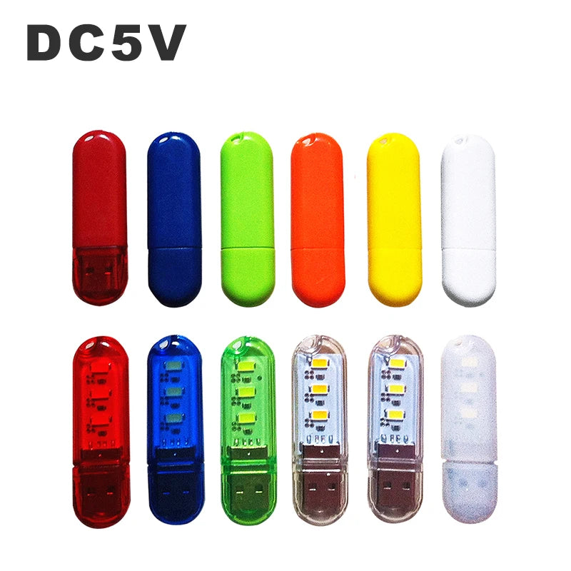 clé usb led portable rouge bleu vert orange jaune blanc moderne transparent