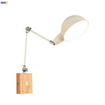 lampe murale articulée blanc texture bois finition mate moderne minimaliste plaque fixation vis