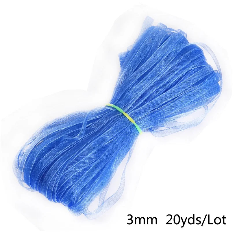 rubans organza polyester 20yards 3mm couleur unie moderne diy craft mariage decoration bleu rouge
