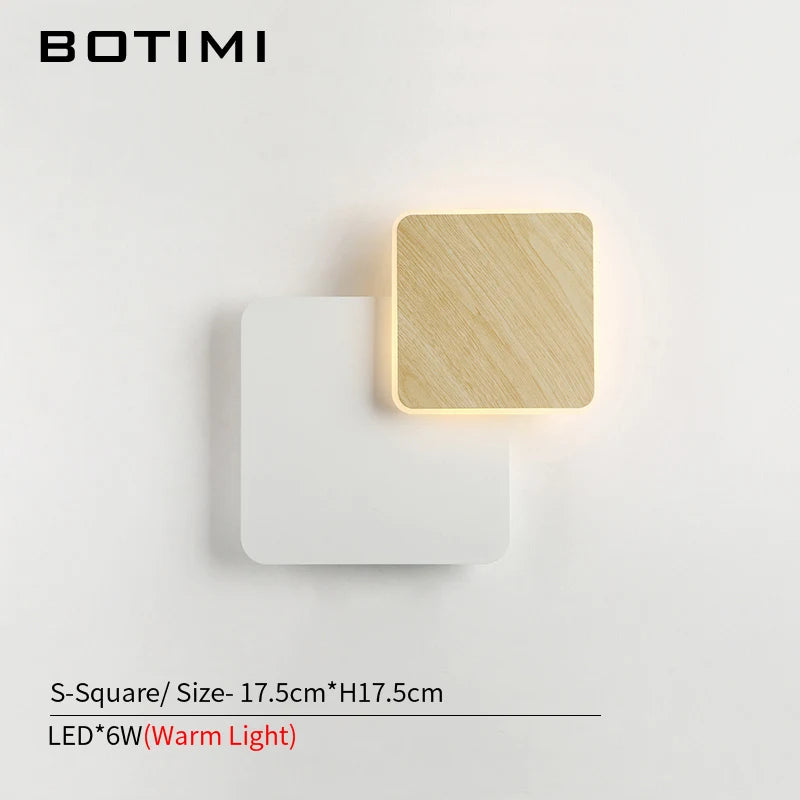 applique murale moderne blanc bois chambre salon étude lumière led minimaliste fixée mur 25cm