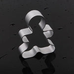 outils biscuits argentés forme cœur triangle moderne aluminium