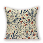 housse coussin carré motif feuilles vertes moderne zip invisible 45cm 45cm