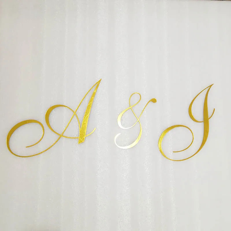 Décoration murale lettre dorée acrylique bois