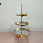 support gâteaux doré métal brillant respectueux environnement classique niveaux cupcakes mariage anniversaire joyeux stand