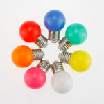 ampoules led couleur rouge vert bleu jaune orange rose blanc opalescent e27 360deg moderne