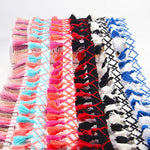 ruban pompons boho chic orange rose bleu noir blanc rouge diamants géométriques 100 polyester