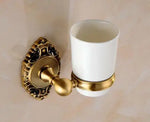 ensemble porte serviettes salle bain doré ornements décoratifs classique porte brosse dents porte verre