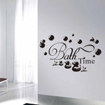autocollant mural noir bath time bulles canards moderne décoration salle bain enfant 50x30cm pvc