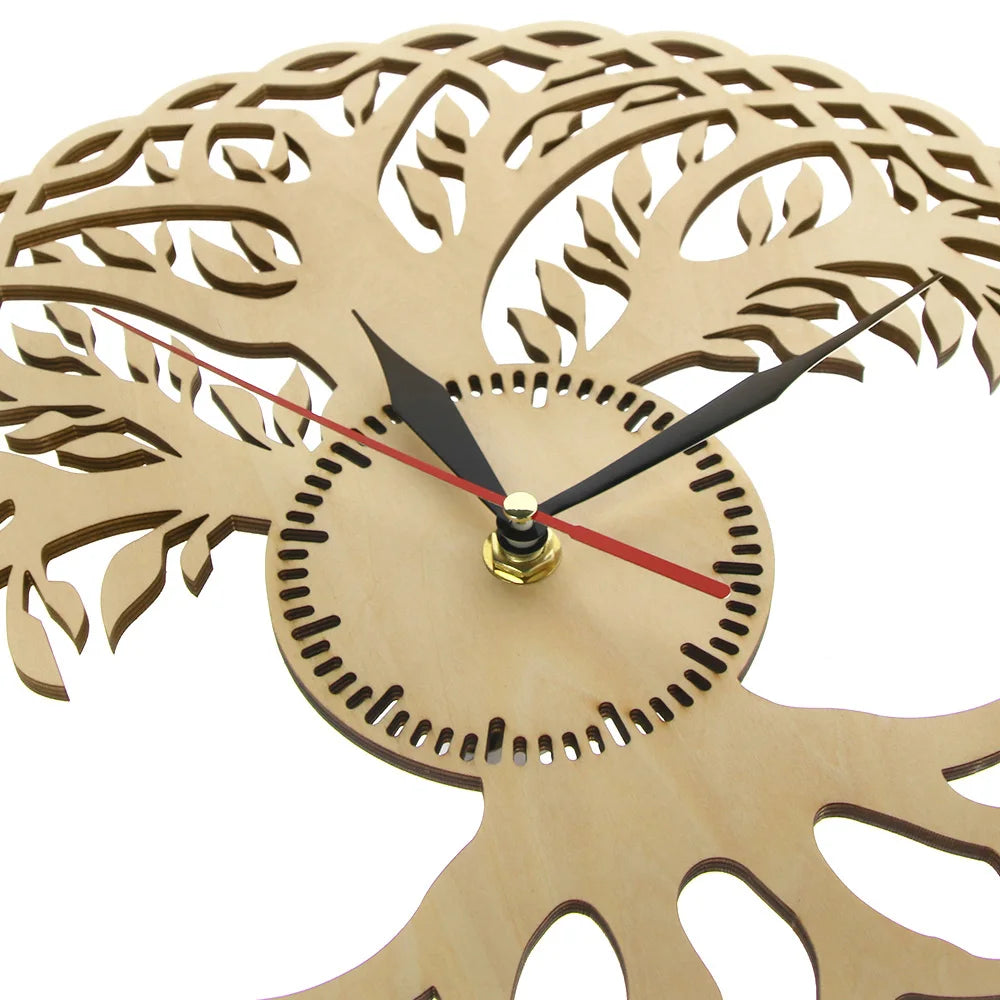 Horloge murale géométrique bois salon
