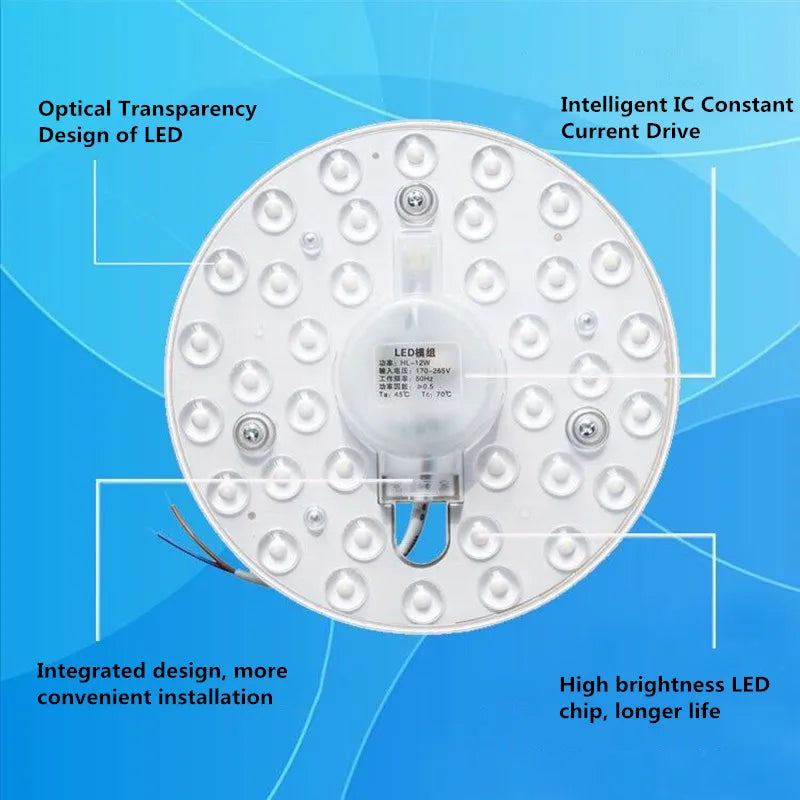 plaque led moderne blanc diodes rond adhésif éclairage quotidien 220v led ceiling lamp board